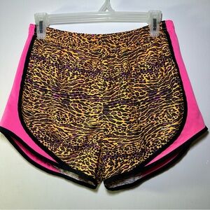 Nike Dri-Fit  Tempo Leopard Print Athletic Running Shorts with Pink Sides Medium